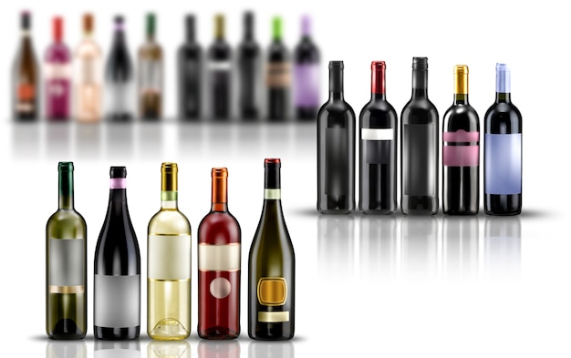 modèle d'étiquettes de bouteille de vin