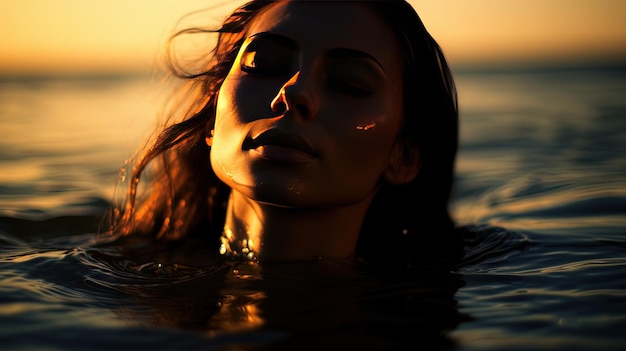 Modèle féminine dans l'eau