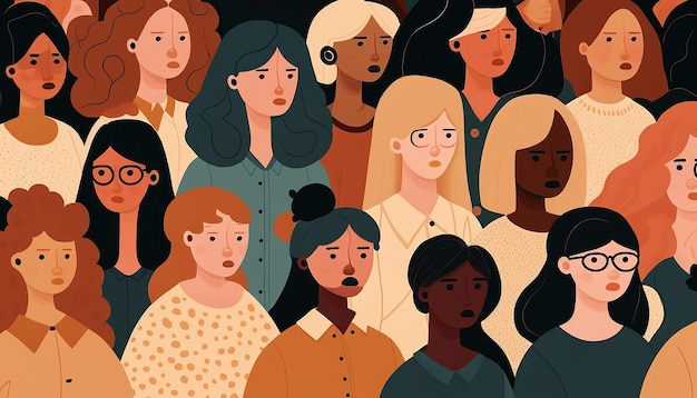 Modèle femmes différentes nationalités illustration, Journée internationale de la femme, Generative ai
