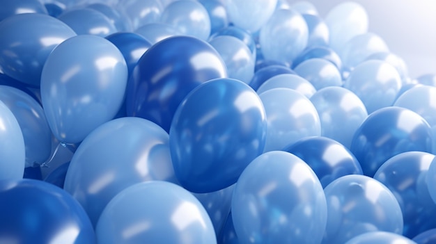 Modèle de fête de ballons bleus