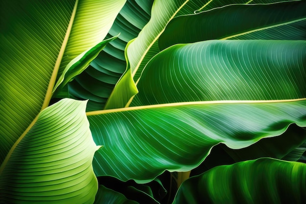 Modèle de feuille de bananier verdure tropicale abstract background