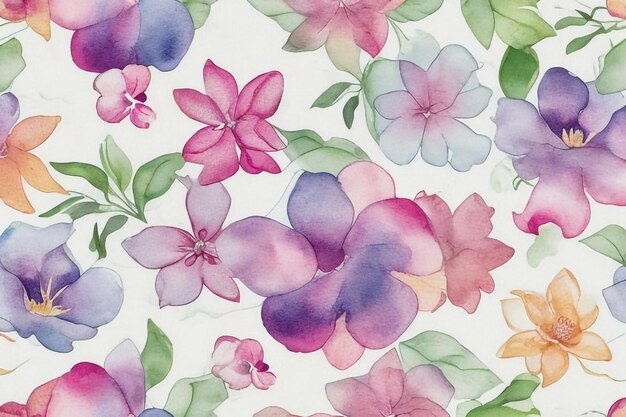 Modèle de fleur botanique Design numérique sans couture Aquarelle Textil Allover Résumé