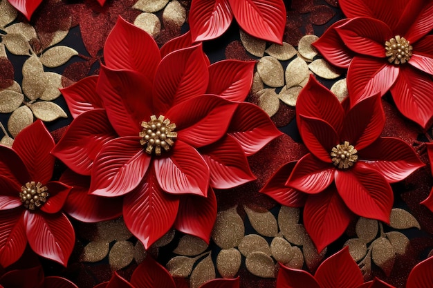 Modèle de fleur de Noël paillettes 3d