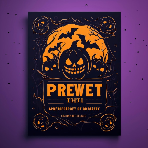 Photo modèle de flyer de fête d'halloween dans le design plat hd