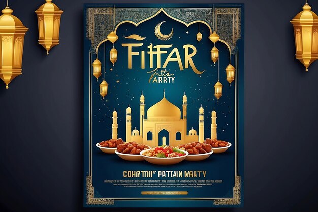 Modèle de flyer de la fête de l'Iftar du Ramadan