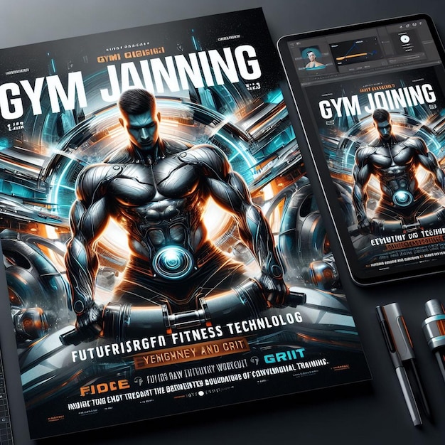 Photo un modèle de flyer de gym généré par l'ia