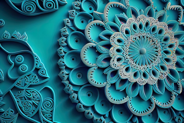 Modèle de fond impressionnant avec des conceptions de mandala Generative Ai