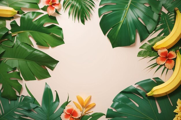 Photo modèle de fond tropical et d'été décoré