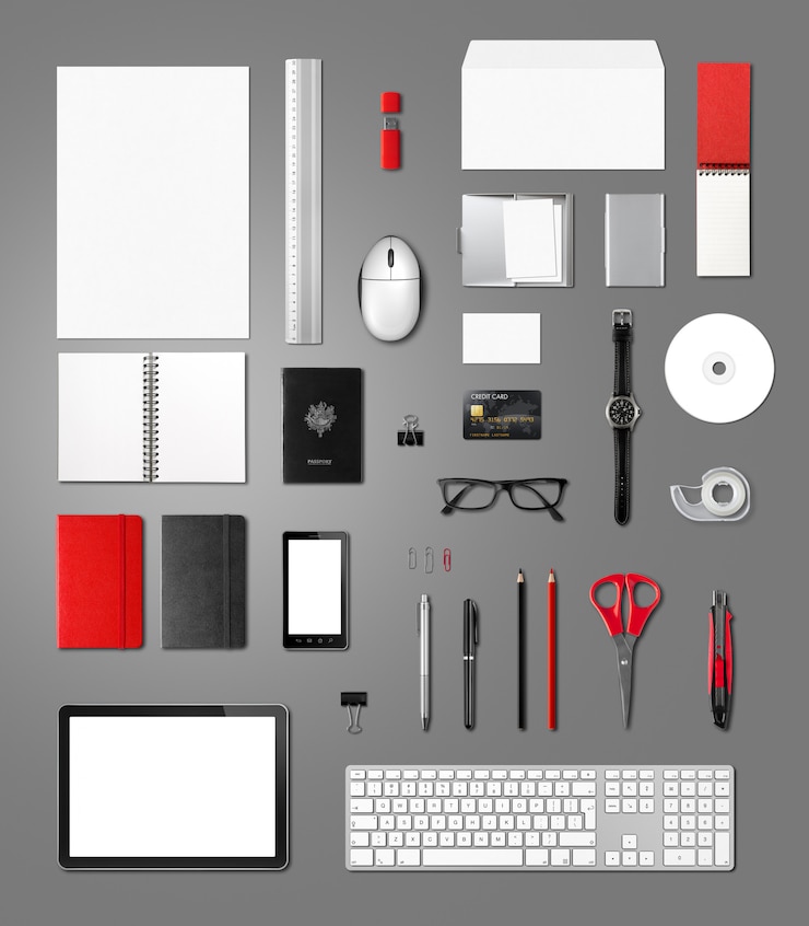 Photo modèle de fournitures de bureau
