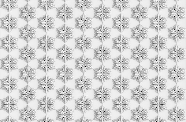 Modèle de géométrie de lumière tridimensionnelle avec fleurs à six pointes