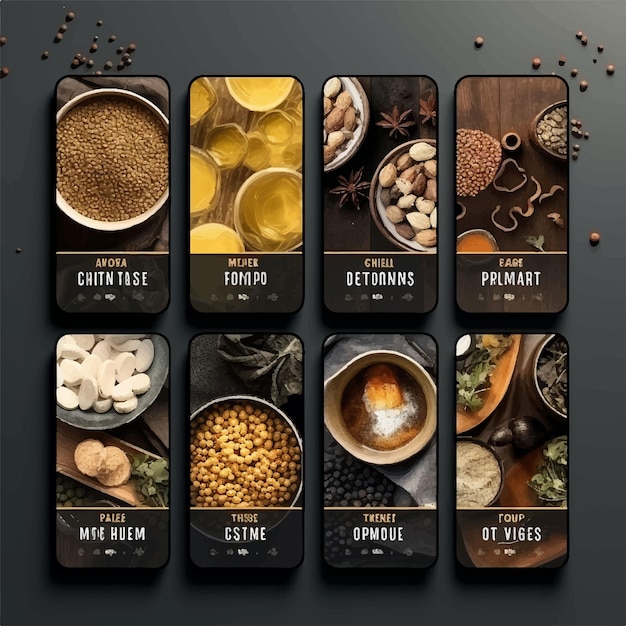 Modèle graphique d'histoires alimentaires Instagram
