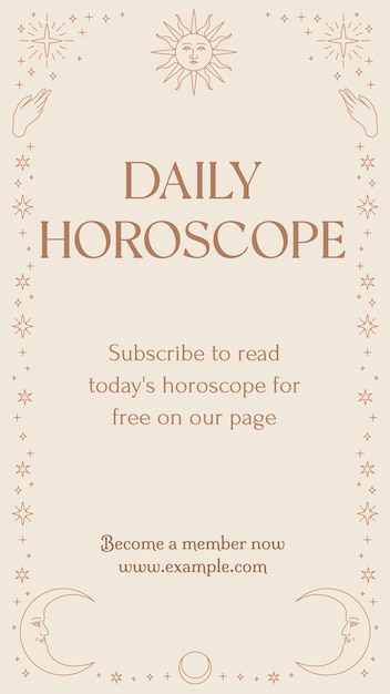 Modèle d'histoire d'horoscope quotidien sur Facebook