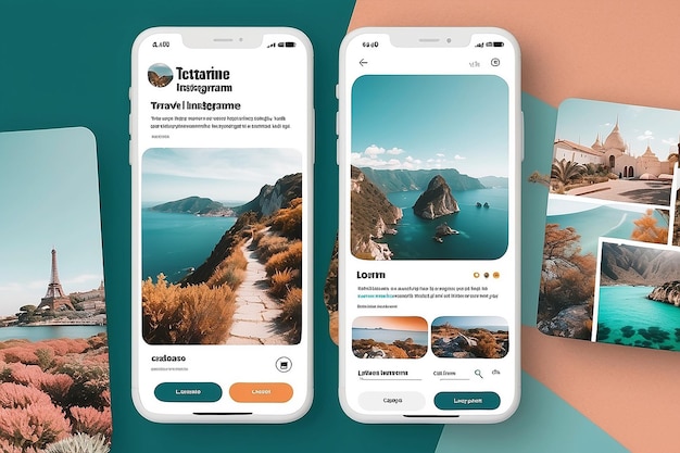 Photo modèle d'histoire de voyage pour instagram