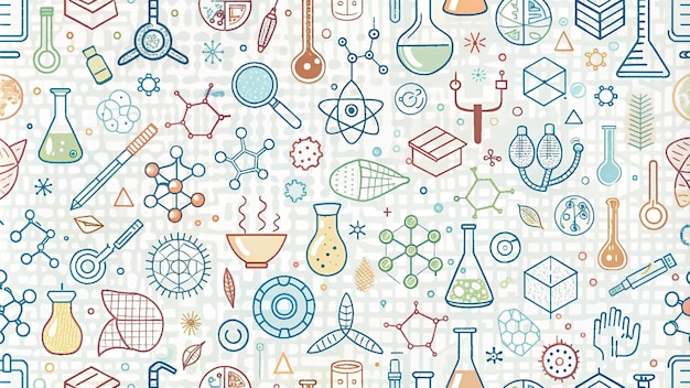 Un modèle homogène d'illustrations scientifiques et chimiques