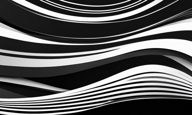 Photo modèle hypnotique abstrait avec des lignes rayées noires et blanches