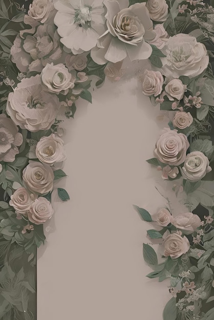 Modèle d'illustration de carte d'invitation de mariage floral élégant DesignxA