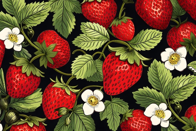 modèle d'illustration à la fraise