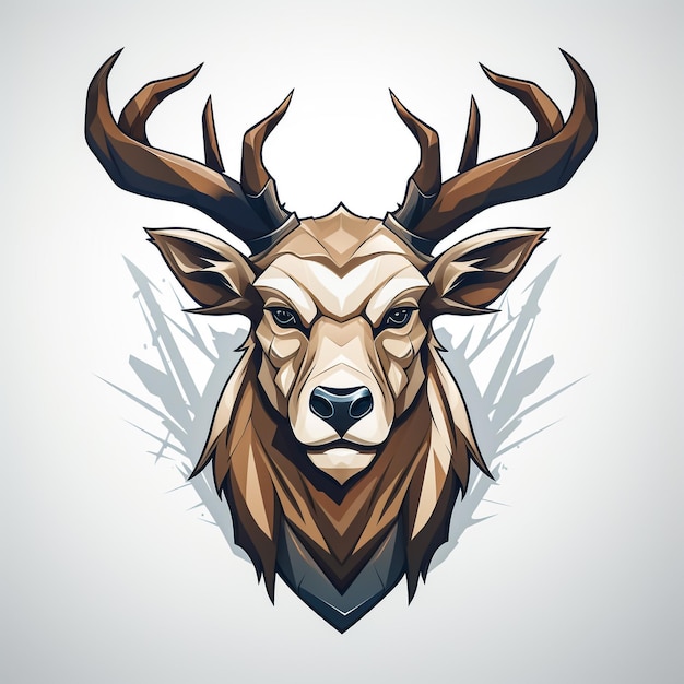 Photo modèle d'illustration vectorielle du logo de la tête de cerf