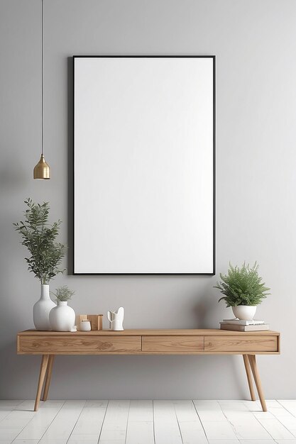 Modèle d'impression sur toile d'intérieur avec un espace blanc vide pour placer votre conception