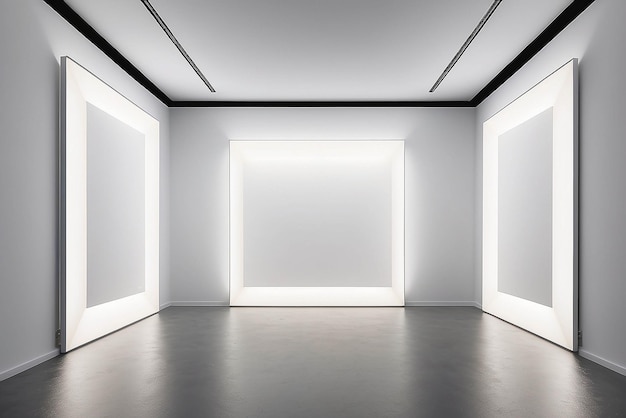 Modèle d'installation d'éclairage artistique avec un espace blanc vide pour placer votre conception