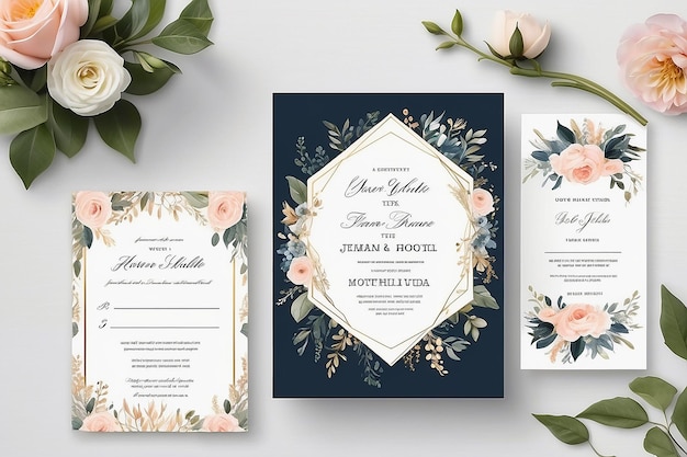 Un modèle d'invitation de mariage élégant