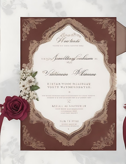 Photo modèle d'invitation de mariage vintage élégant