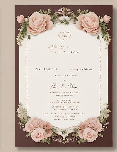 Modèle d&#39;invitation de mariage vintage élégant