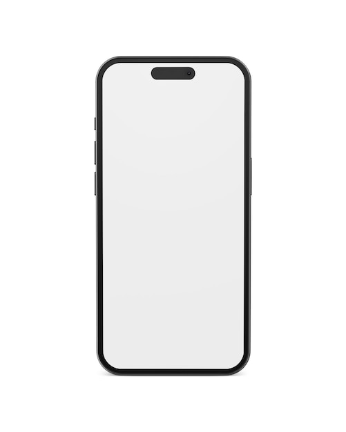 Modèle d'Iphone blanc vierge isolé sur fond blanc