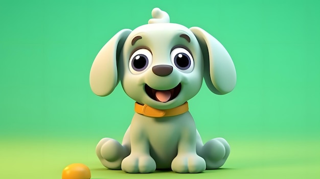 Modèle de jouet de figure de chien mignon rendu en 3D style d'animation de dessin animé conception du produit