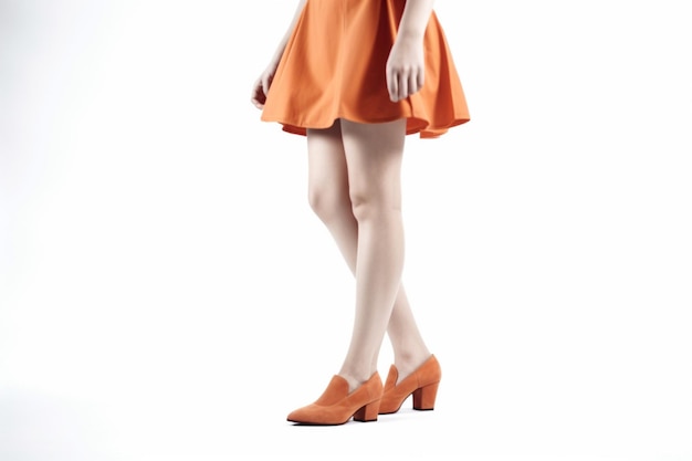 modèle de jupe courte orange pour femme