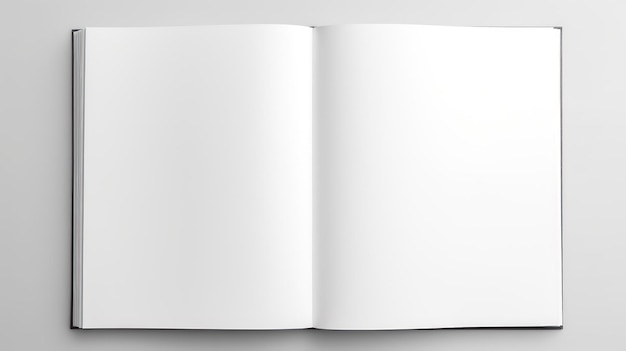 Modèle de livre de catalogue blanc sur fond blanc