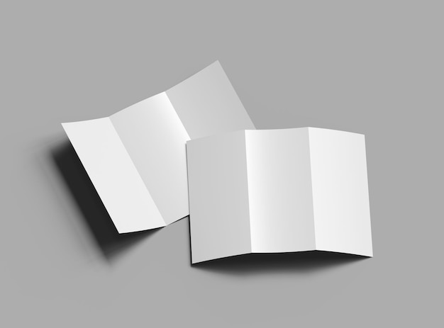 Modèle de livret A4 triplé blanc pour présenter votre conception en 3D