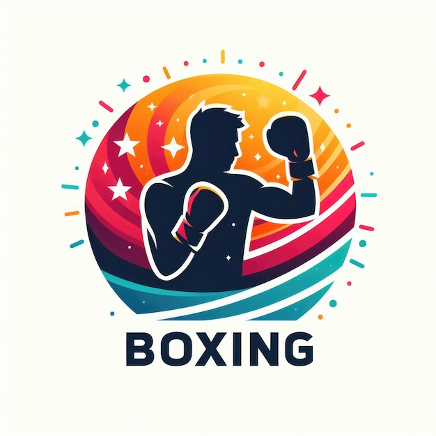 Le modèle de logo de la boxe est coloré.