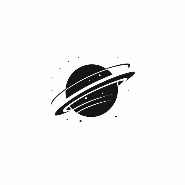 Photo modèle de logo de la planète noire minimale pour l'image de marque spatiale