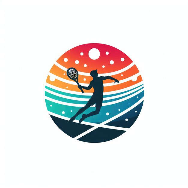 modèle de logo pour le tennis de plage