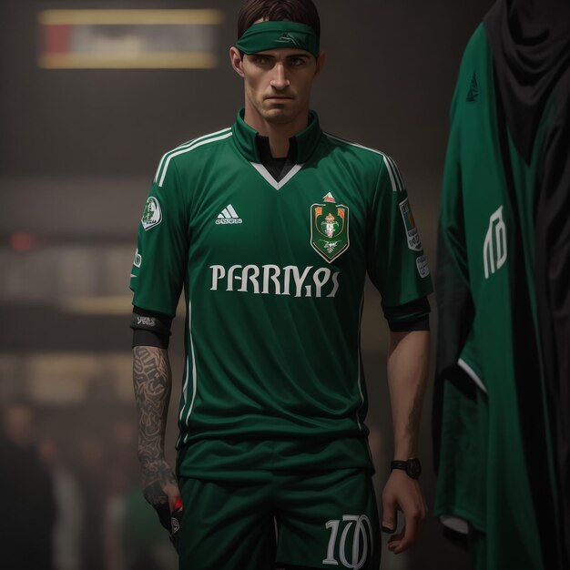 Photo modèle de maillot de football réaliste jeonbuk pour le kit de football 2022