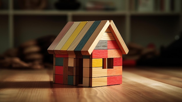 Modèle de maison en bois Concept immobilier IA générative