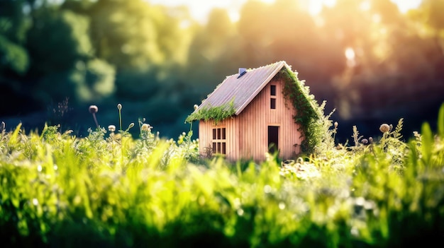 Modèle de maison parmi les arbres IA générative