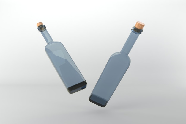 Modèle de maquette de bouteilles de rendu 3D