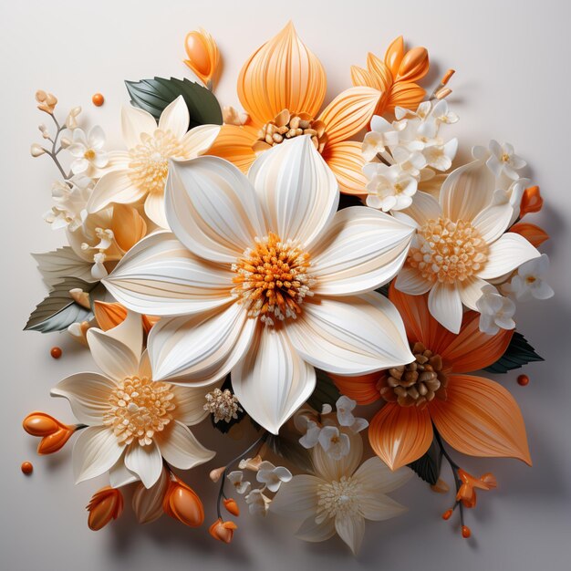 modèle de mélangeur 3D de fleurs