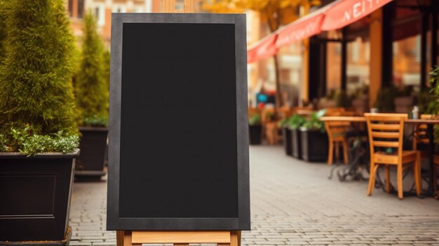 Photo modèle de menu au tableau blanc à l'extérieur d'un magasin, d'un restaurant ou d'un café