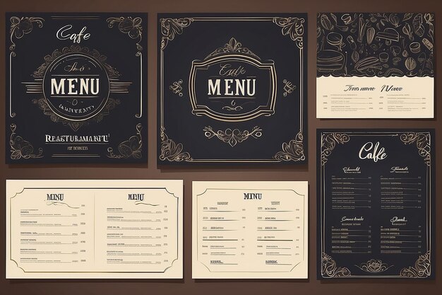 Photo modèle de menu du restaurant identité du café illustration vectorielle