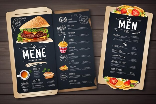 Modèle de menu d'un restaurant ou d'un café