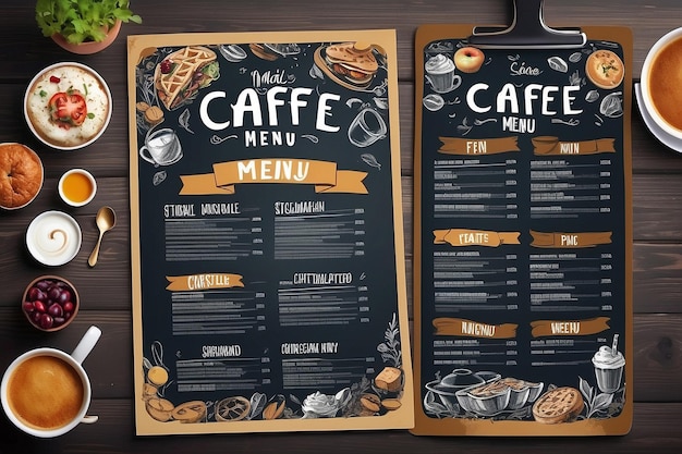 Modèle de menu d'un restaurant ou d'un café