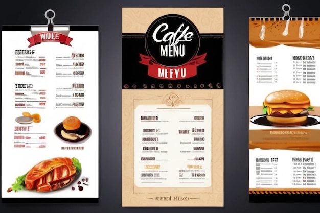 Modèle de menu d'un restaurant ou d'un café