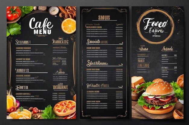 Modèle de menu d'un restaurant ou d'un café