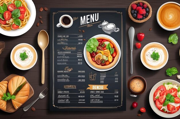 Modèle de menu d'un restaurant ou d'un café