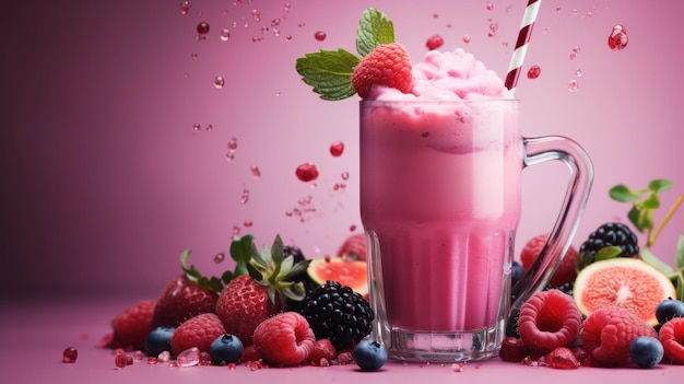 Modèle de menu de smoothie Illustration générée par l'IA