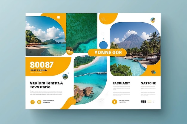 Modèle de message sur les médias sociaux pour les vacances de voyage Premium Psd