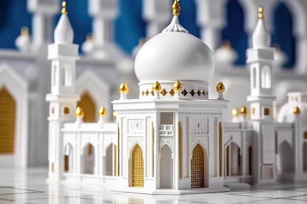 Un modèle miniature d'un taj mahal aux accents dorés